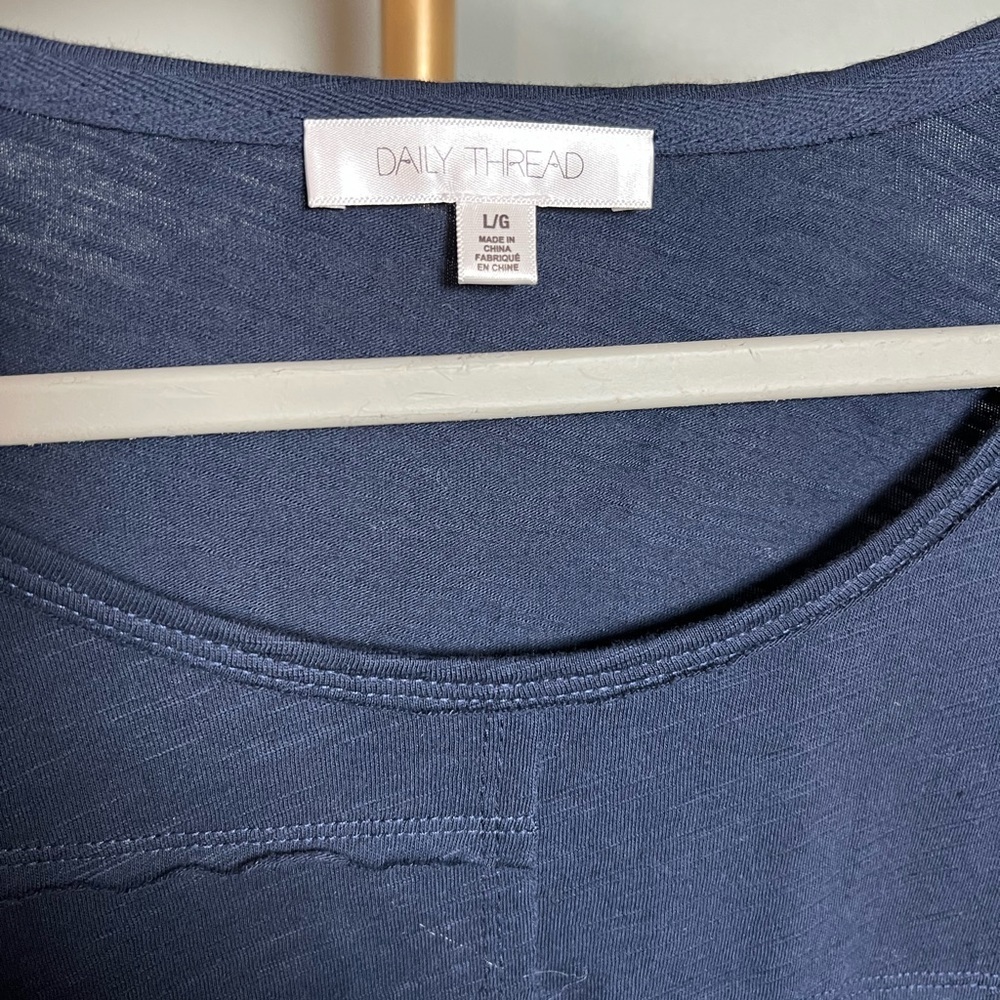 Daily Thread Blue Boxy Blouse - Picture 3 of 3